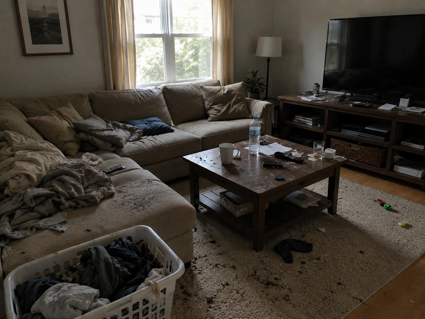 Living room before cleaning
